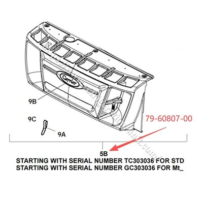 79-60807-00 เครื่องบรรทุก S550 S750 S850 ผนังหน้าปกอะไหล่เดิม