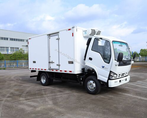 Isuzu 100p แบรนด์ญี่ปุ่น รถบรรทุกชาสีความยาว 4.1 เมตร กล่องเย็น พร้อมหน่วยเย็น THERMO KING RV380V 4X2 มินิ 3tons 2 Ton Freezer รถบรรทุกเย็น