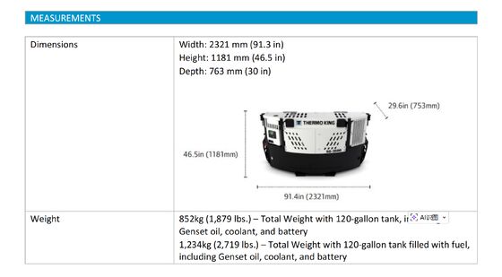 SG3500 THERMO กษัตริย์เครื่องยนต์ดีเซลเรือ เครื่องกําเนิด ถังหน่วยเย็นไฟฟ้าพลังงานประหยัดเชื้อเพลิงที่น่าทึ่ง ผลิตในโรงงานจีน