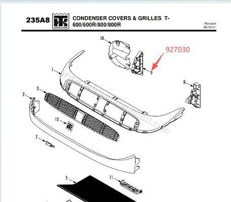 927030 BRACKET - สายโค้ล (ข้างคอร์บ),T600/T800 / T-600M T-800M 880Pro T-600R T-800R