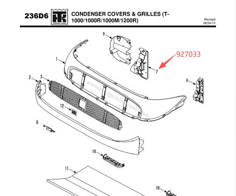 927033 BRACKET - coil (ด้านกล่องควบคุม) ((T1000R/T1000M/T1200R) หนุนปก